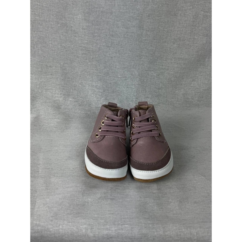Little Love Bug Mauve Leather Minimalist High Top‎ Sneakers Baby Toddler Size 3